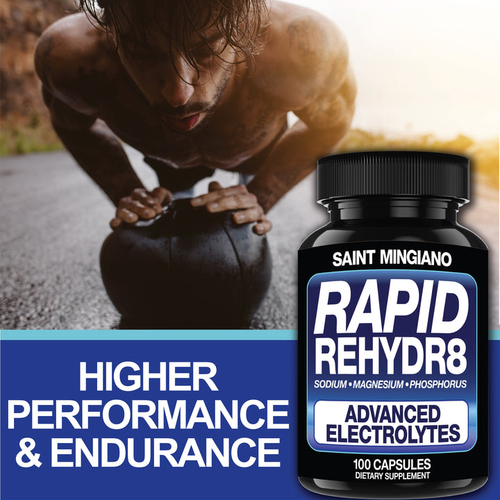 Rapid Rehydr8 Electrolyte Capsules Muscle Recovery Cramp Support Supplement