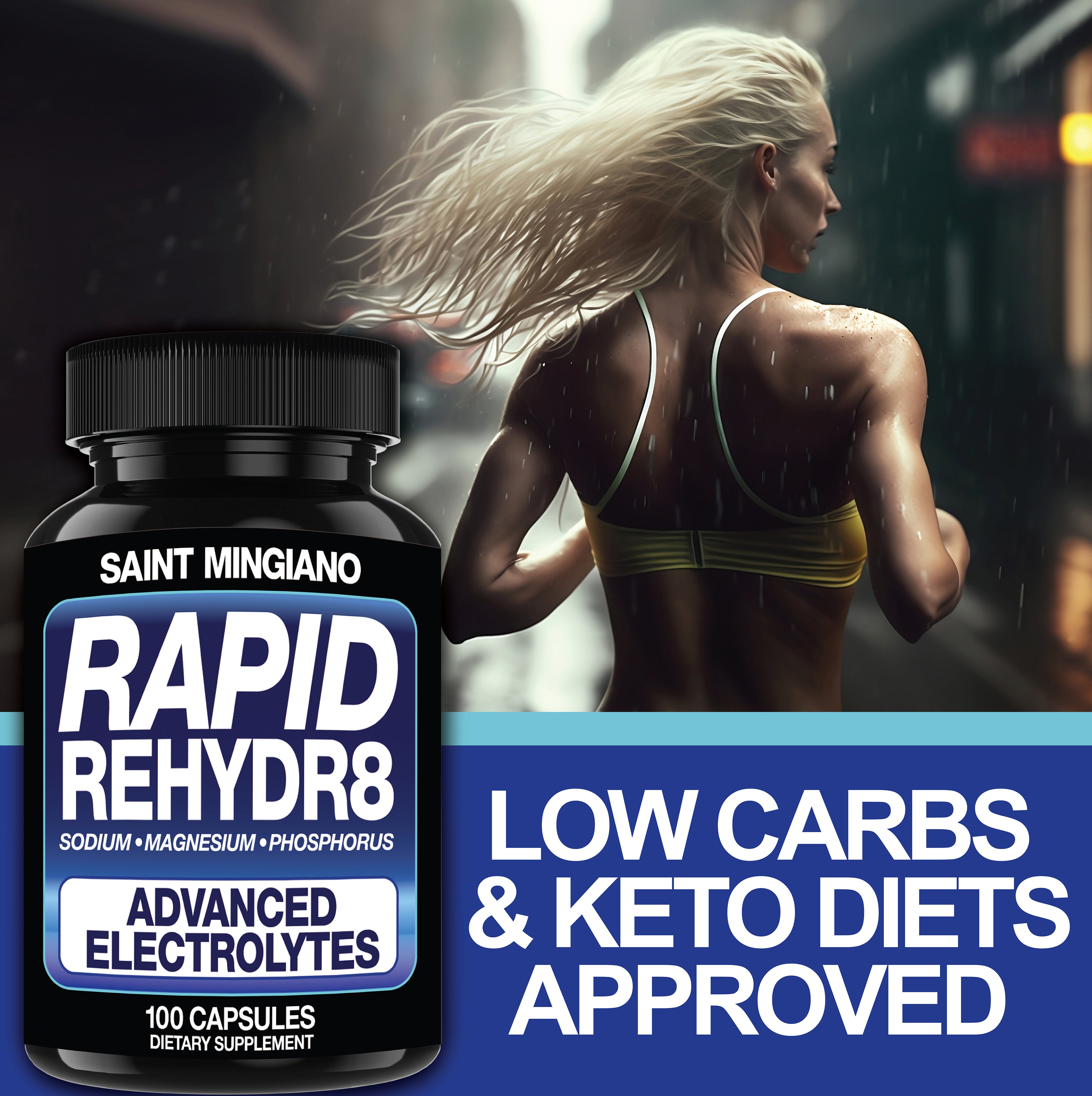 Rapid Rehydr8 Electrolyte Capsules Muscle Recovery Cramp Support Supplement