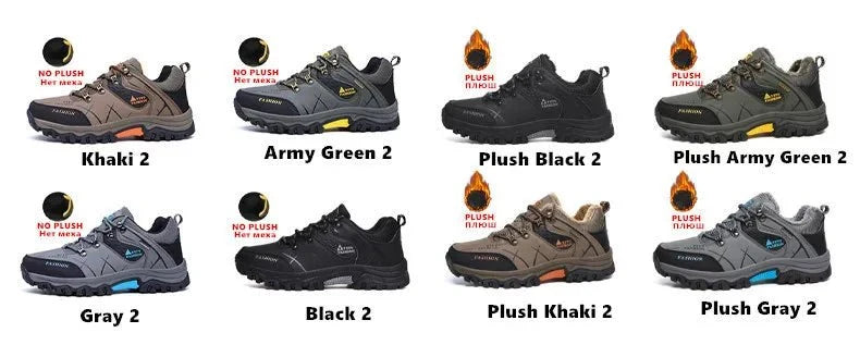 Brand Men Winter Snow Boots Waterproof Leather Sneakers Super  Warm Men's Boots Outdoor Male Hiking Boots Work Shoes Size 39-47