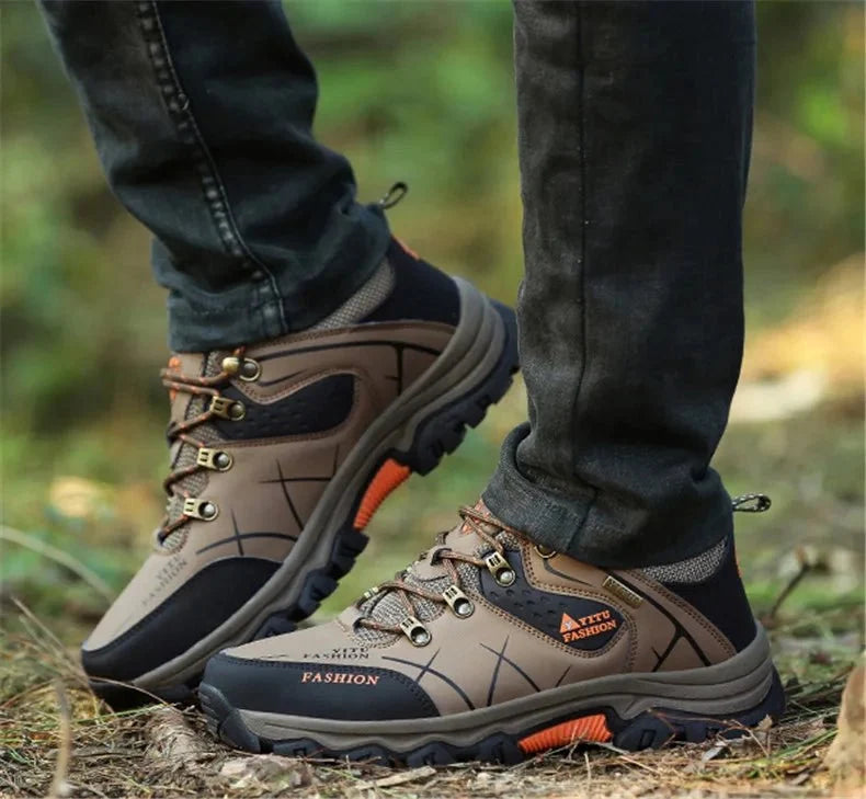 Brand Men Winter Snow Boots Waterproof Leather Sneakers Super  Warm Men's Boots Outdoor Male Hiking Boots Work Shoes Size 39-47