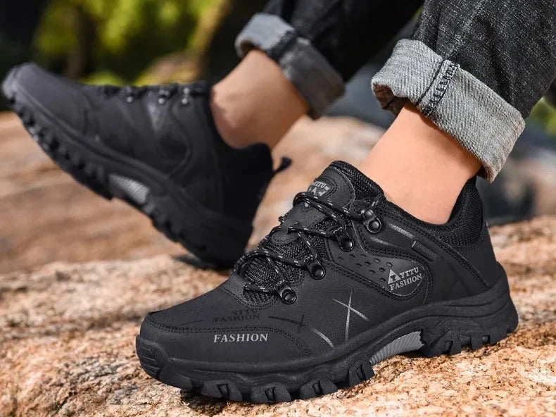 Brand Men Winter Snow Boots Waterproof Leather Sneakers Super  Warm Men's Boots Outdoor Male Hiking Boots Work Shoes Size 39-47