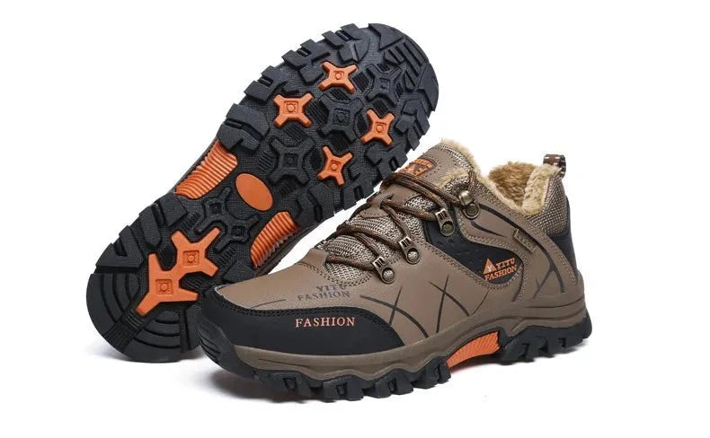 Brand Men Winter Snow Boots Waterproof Leather Sneakers Super  Warm Men's Boots Outdoor Male Hiking Boots Work Shoes Size 39-47