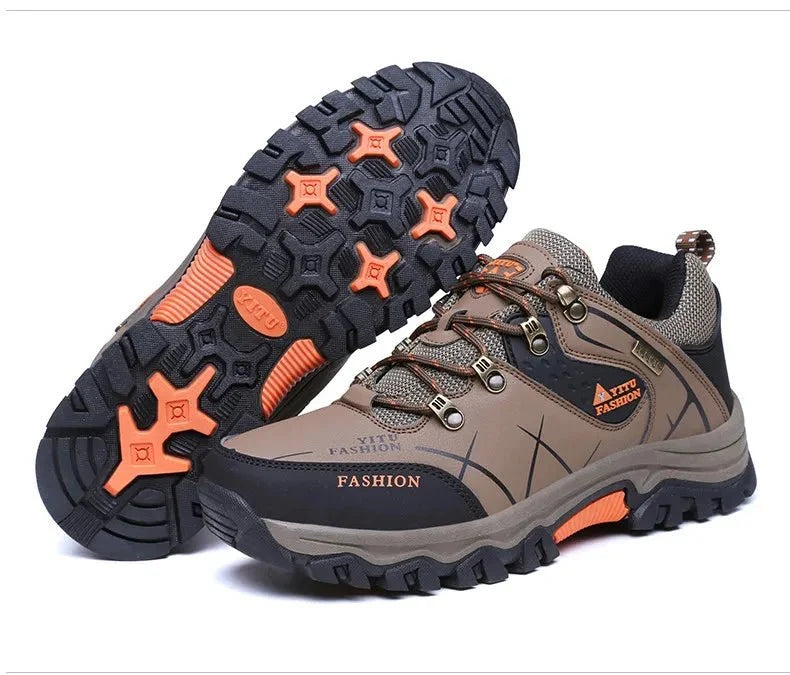 Brand Men Winter Snow Boots Waterproof Leather Sneakers Super  Warm Men's Boots Outdoor Male Hiking Boots Work Shoes Size 39-47