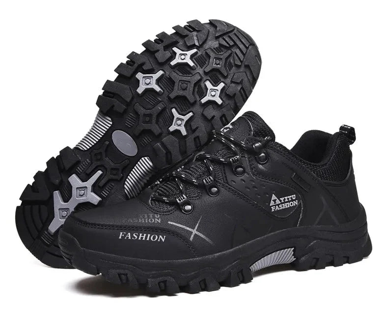 Brand Men Winter Snow Boots Waterproof Leather Sneakers Super  Warm Men's Boots Outdoor Male Hiking Boots Work Shoes Size 39-47