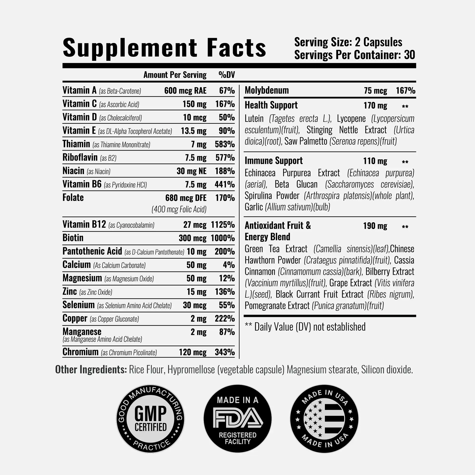 Essentials Advanced Daily Multivitamin Complete Health Support Formula